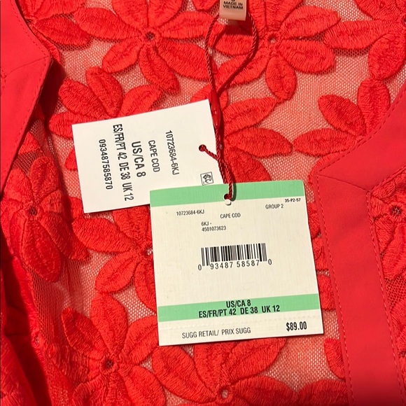 Anne Klein Red Lace Openwork Cardigan - Picture 8 of 9